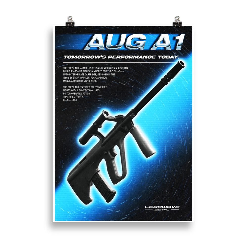 AUG A1 Retro-Blue Poster