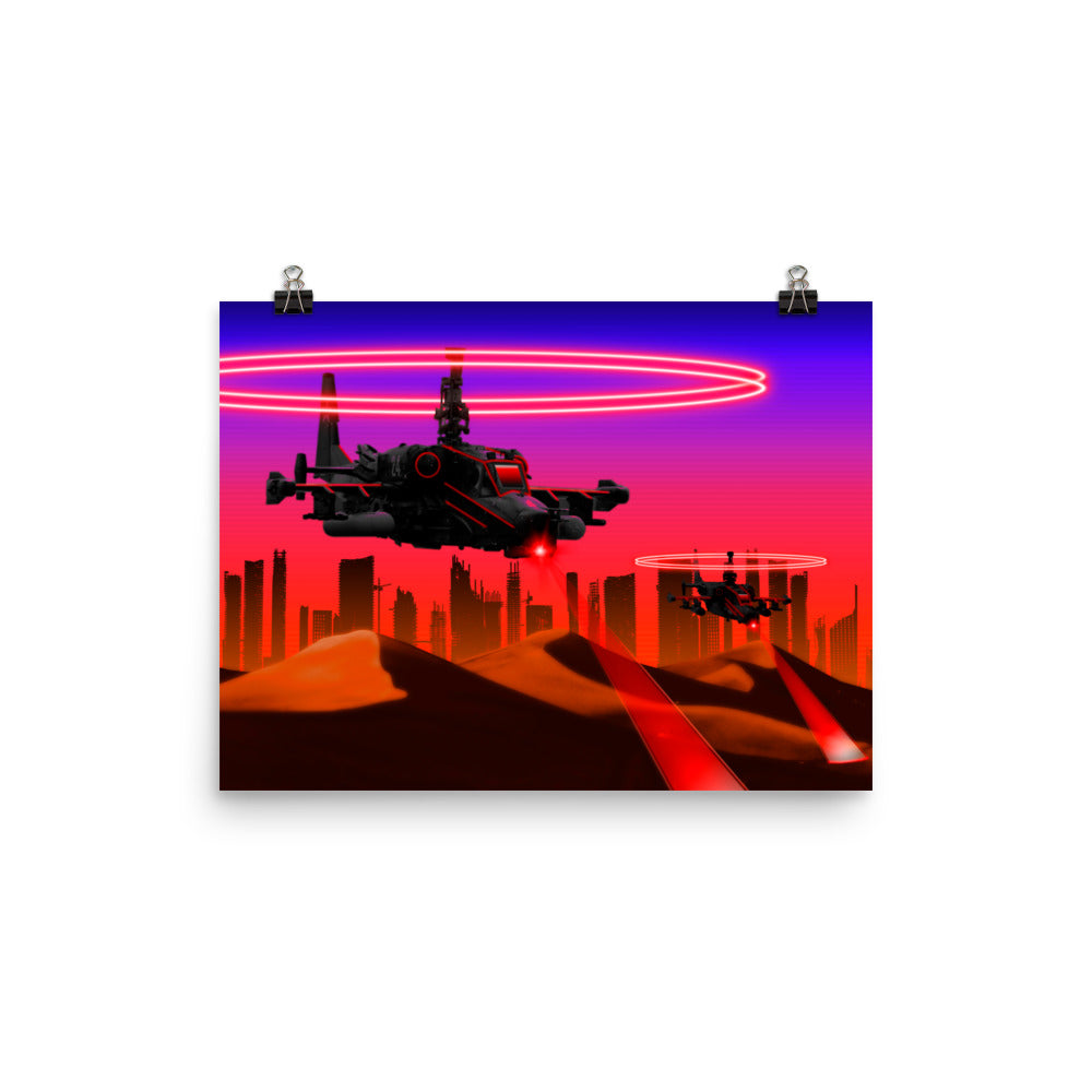 KA-50 Blackshark - Synthwave Art Print