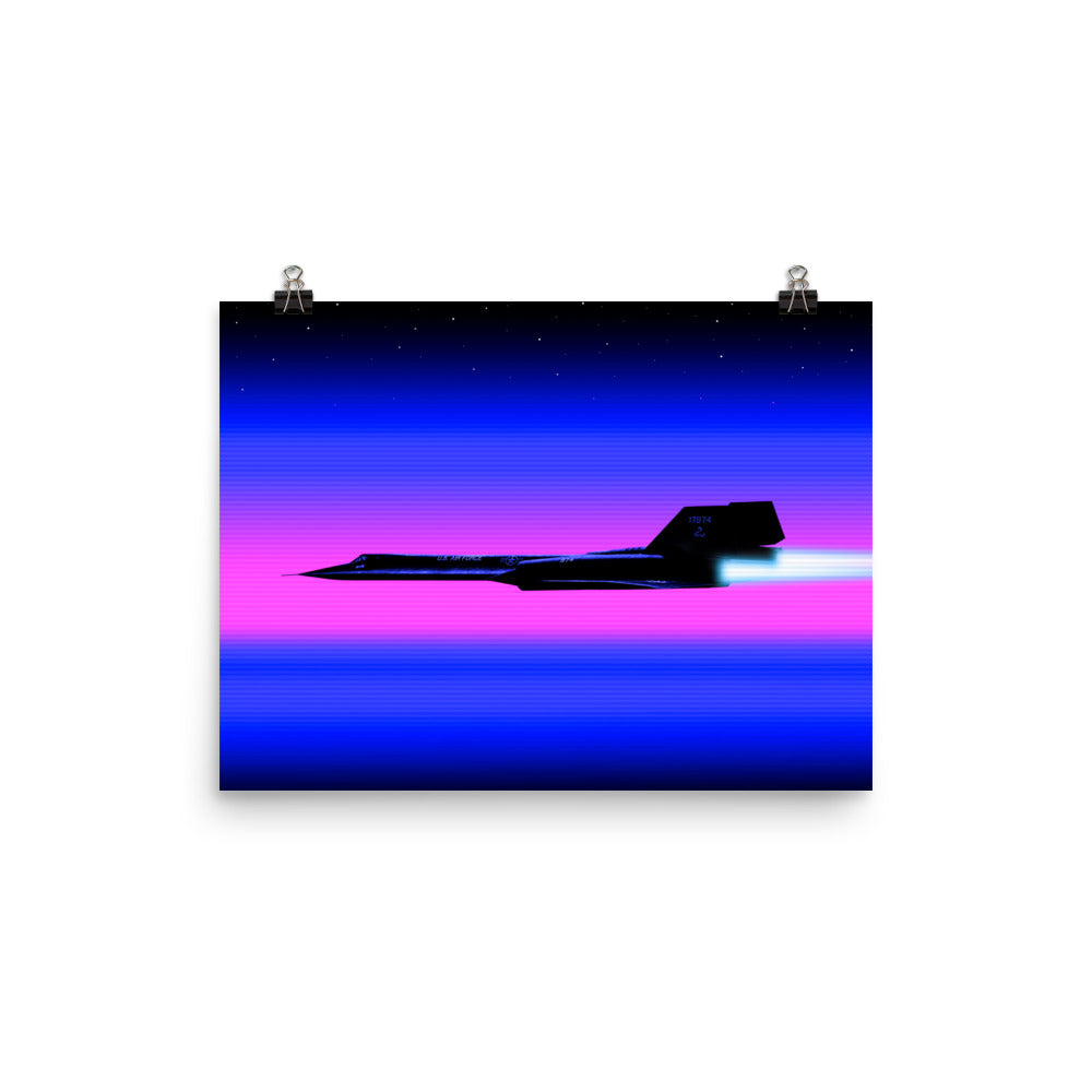 SR-71 Blackbird Vaporwave Edition - Synthwave Art Print