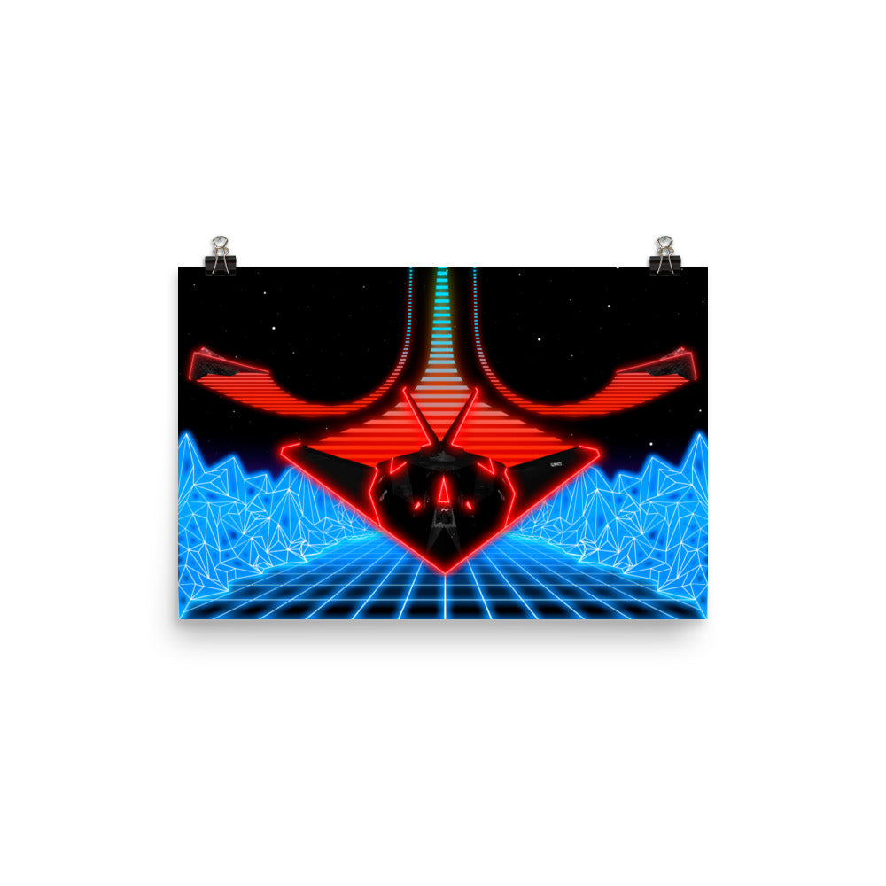 F-117 Nighthawk - Synthwave Art Print