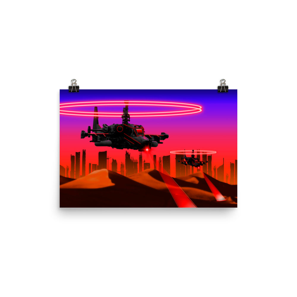 KA-50 Blackshark - Synthwave Art Print