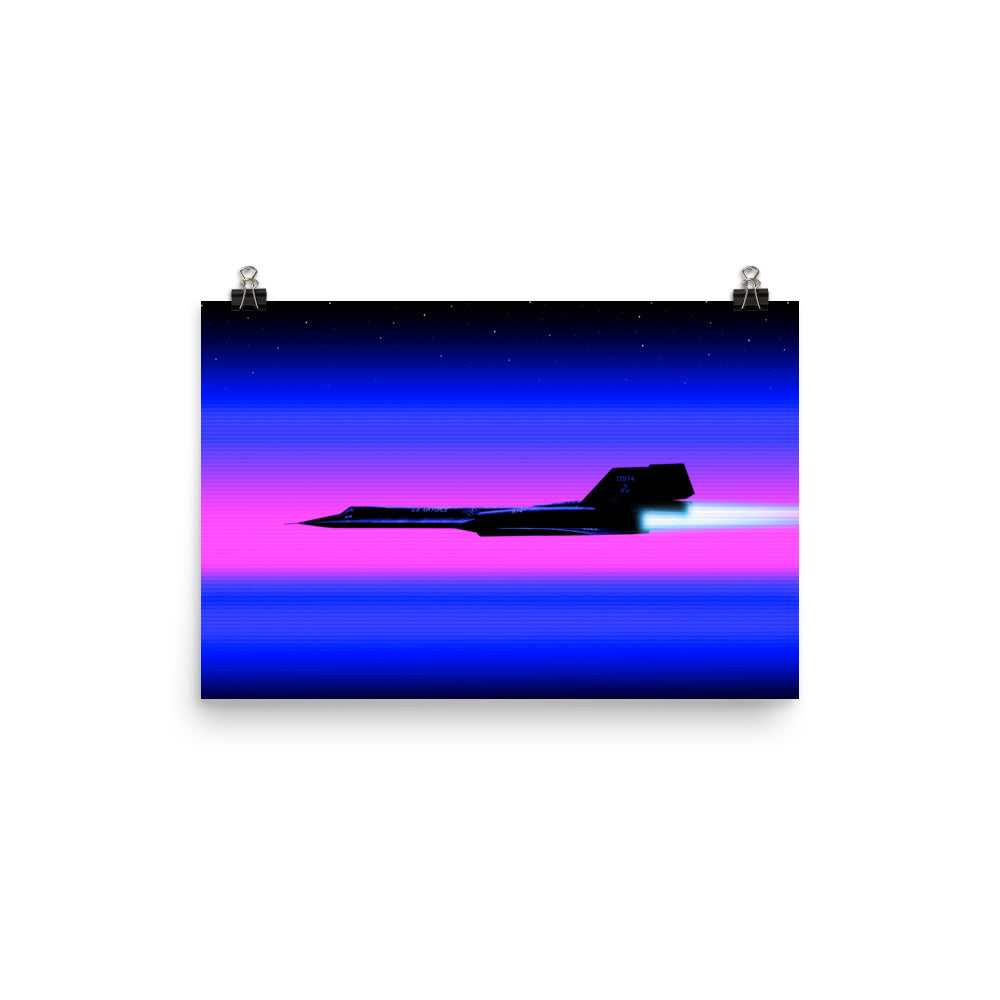 SR-71 Blackbird Vaporwave Edition - Synthwave Art Print