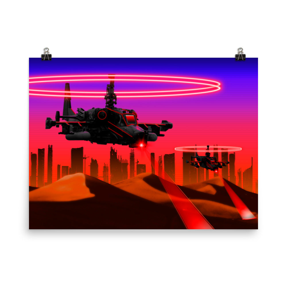 KA-50 Blackshark - Synthwave Art Print