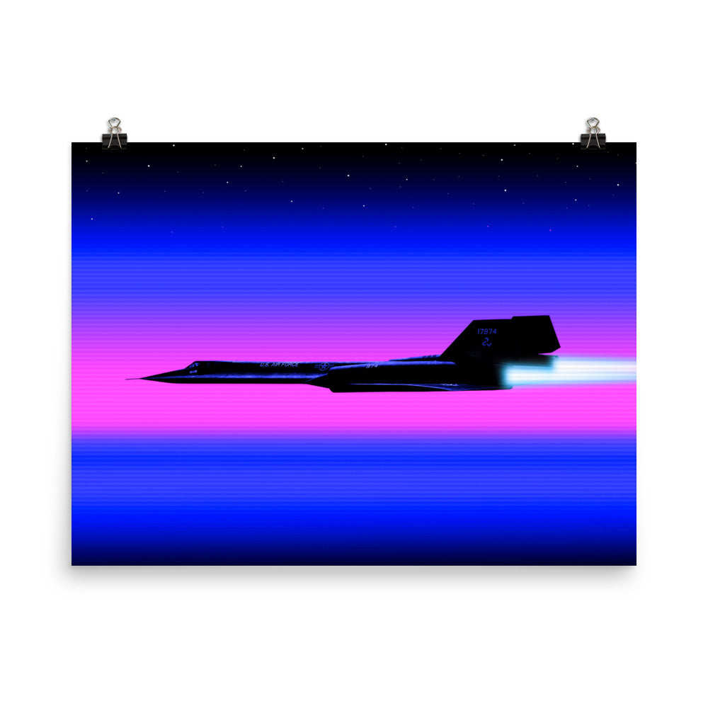 SR-71 Blackbird Vaporwave Edition - Synthwave Art Print