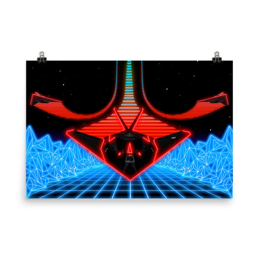 F-117 Nighthawk - Synthwave Art Print