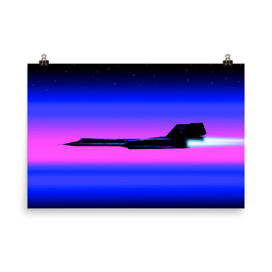 SR-71 Blackbird Vaporwave Edition - Synthwave Art Print